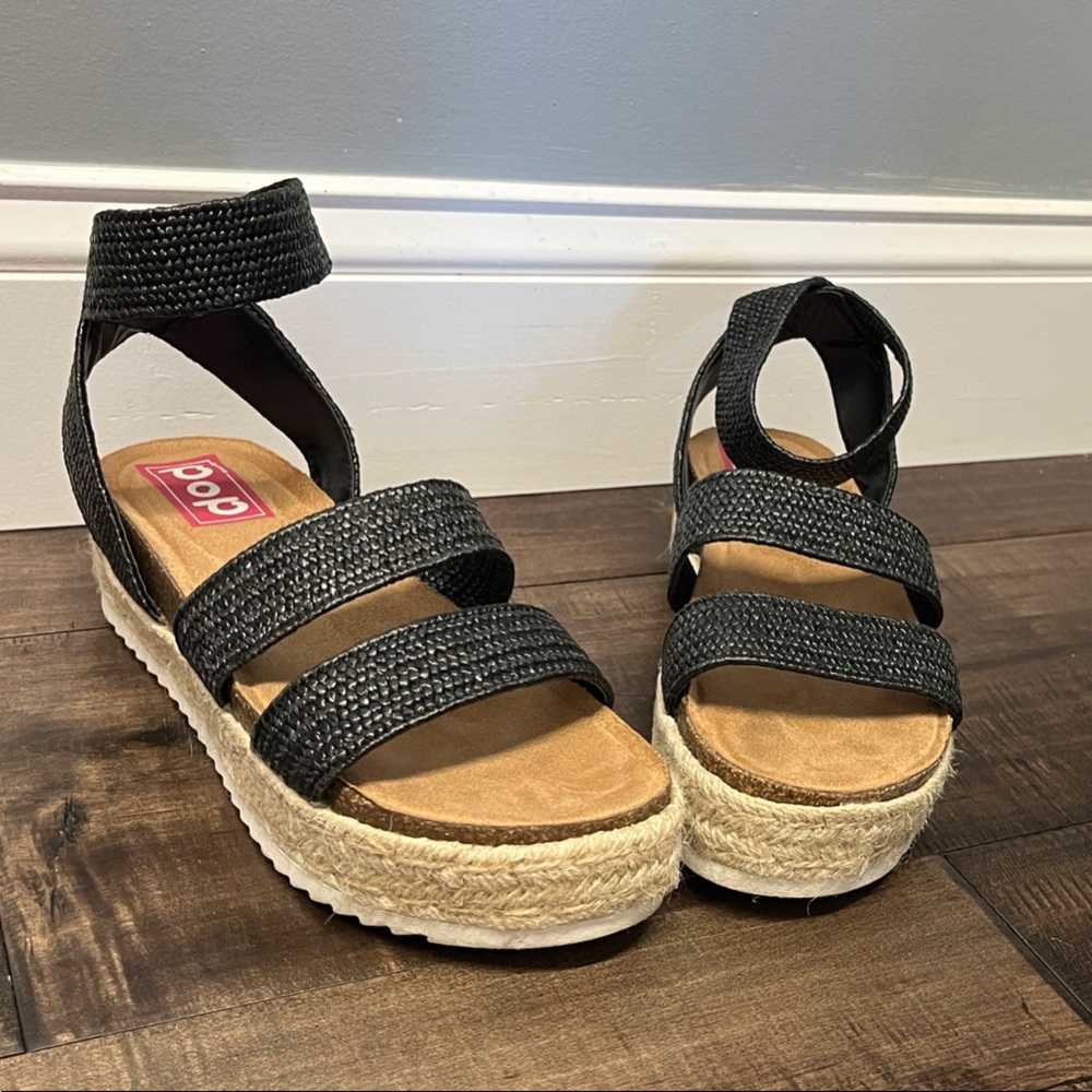 Pop Black Espadrille Sandals